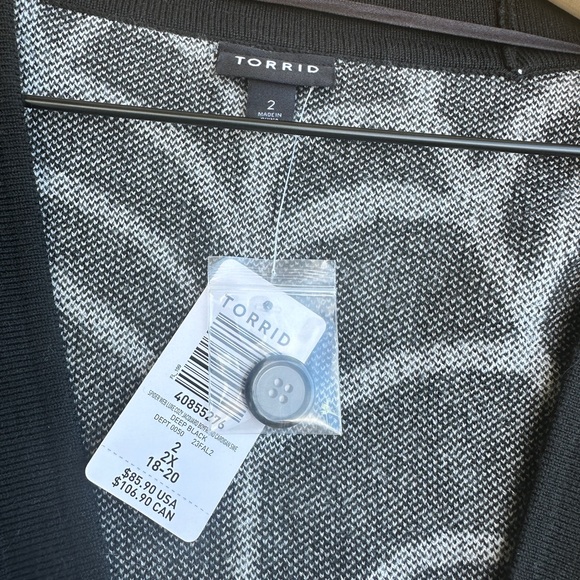 SOLD Torrid Luxe Cozy Boyfriend Cardigan Spider Web Size 2 NWT- sold out online - Picture 6 of 9